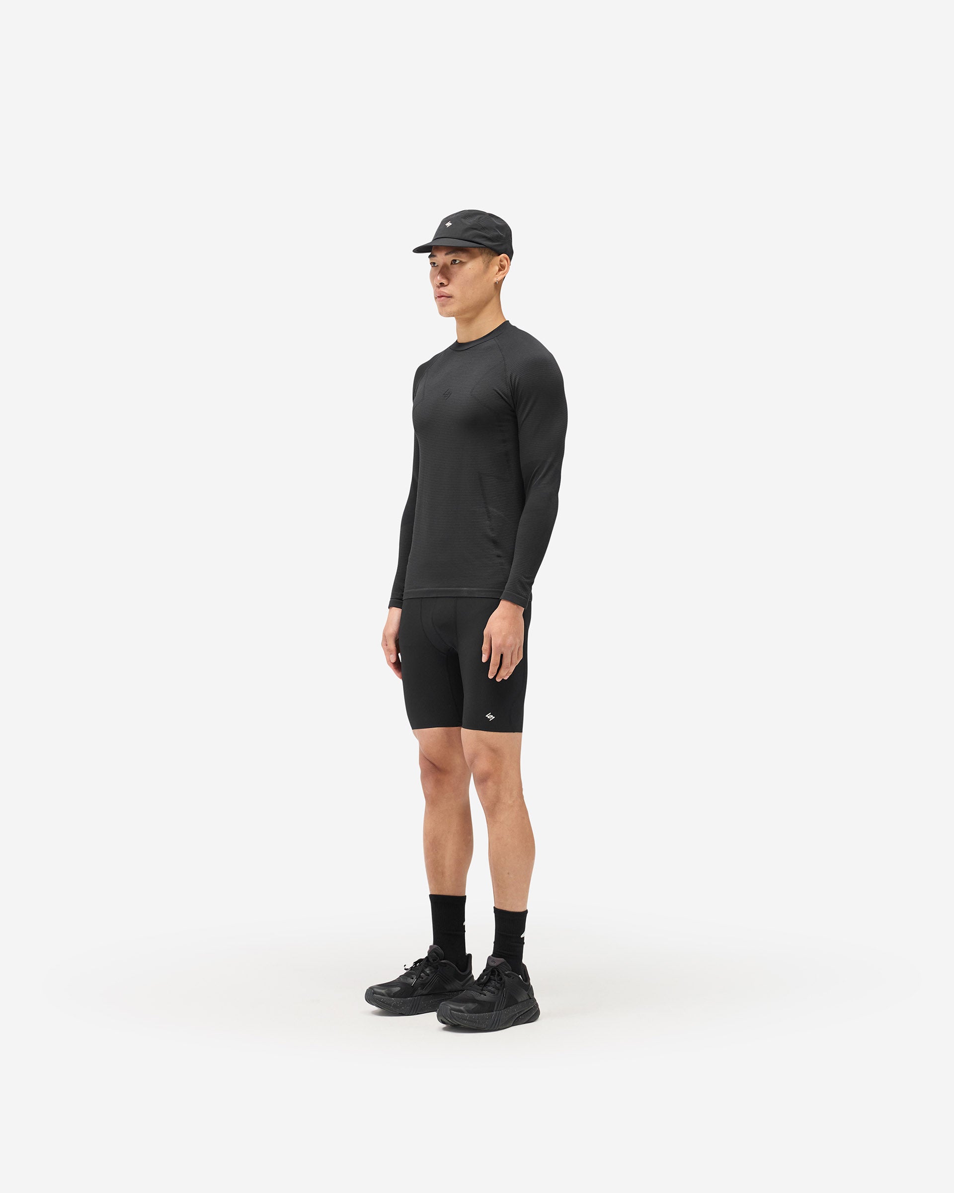 Black 247 Ribbed Half Tight | 247 Running Tights | REPRESENT