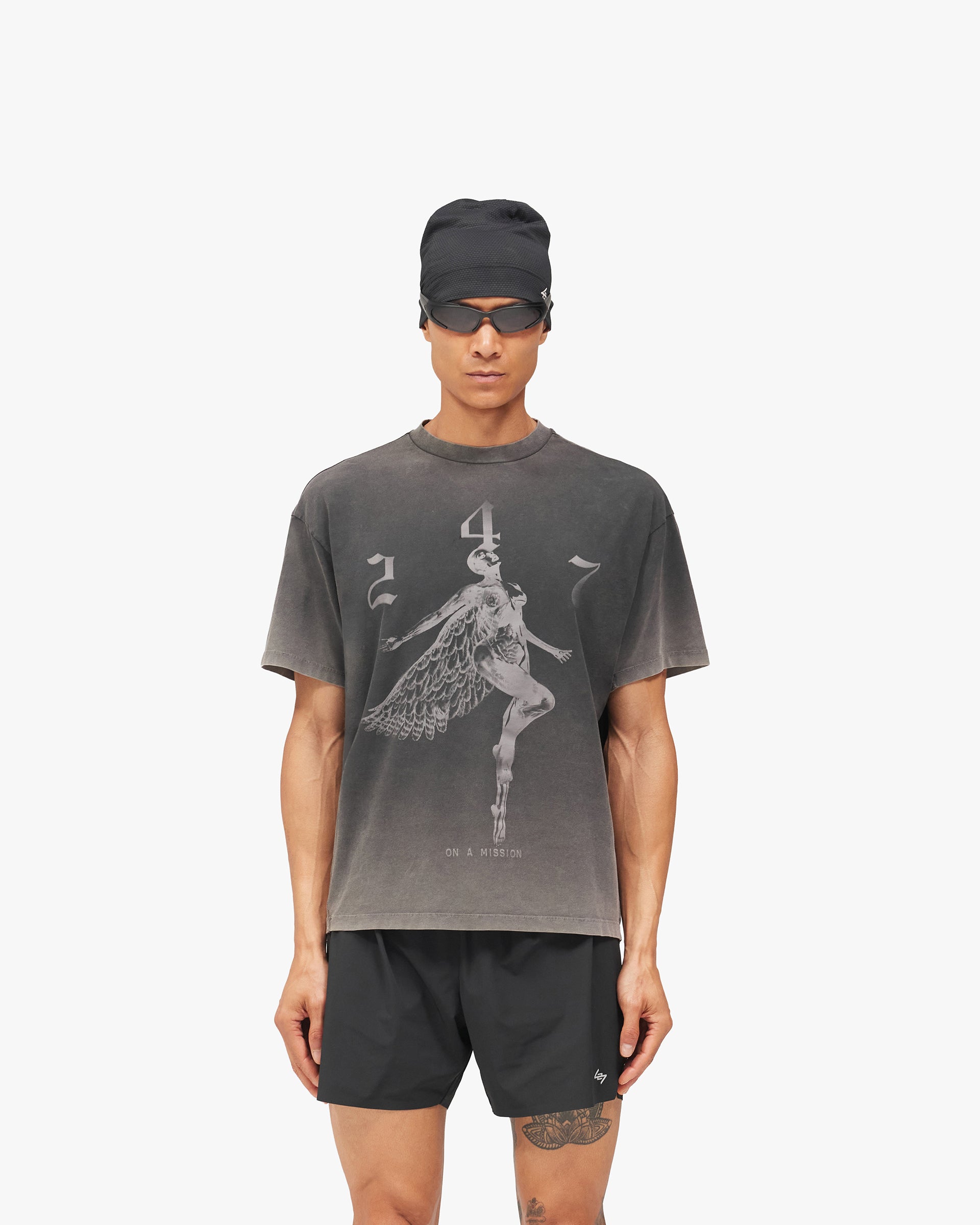 247 Fallen Angel Graphic T-Shirt - Vintage Black
