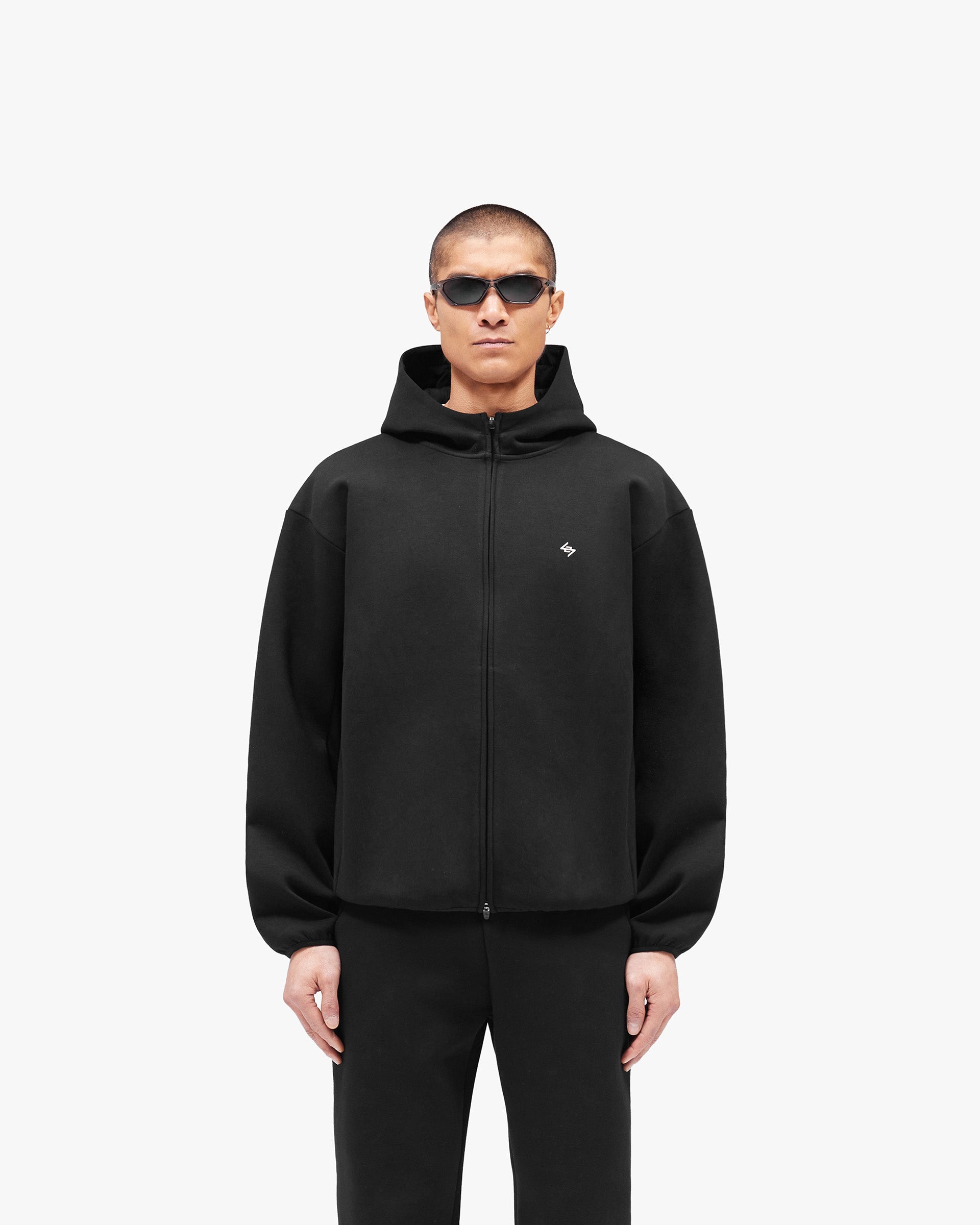 247 Form Zip Hoodie - Jet Black