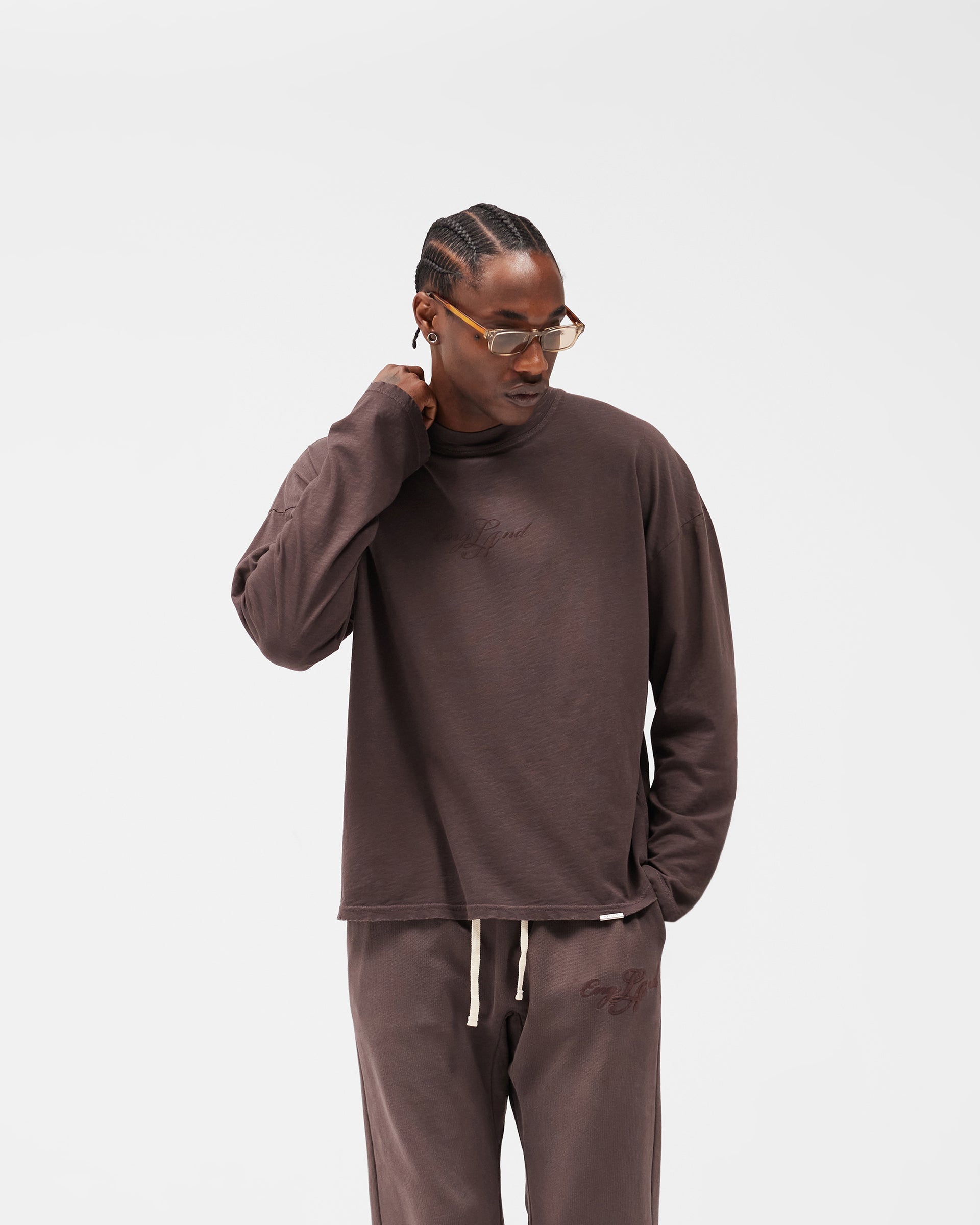 EngLAnd Long Sleeve T-Shirt - Washed Brown