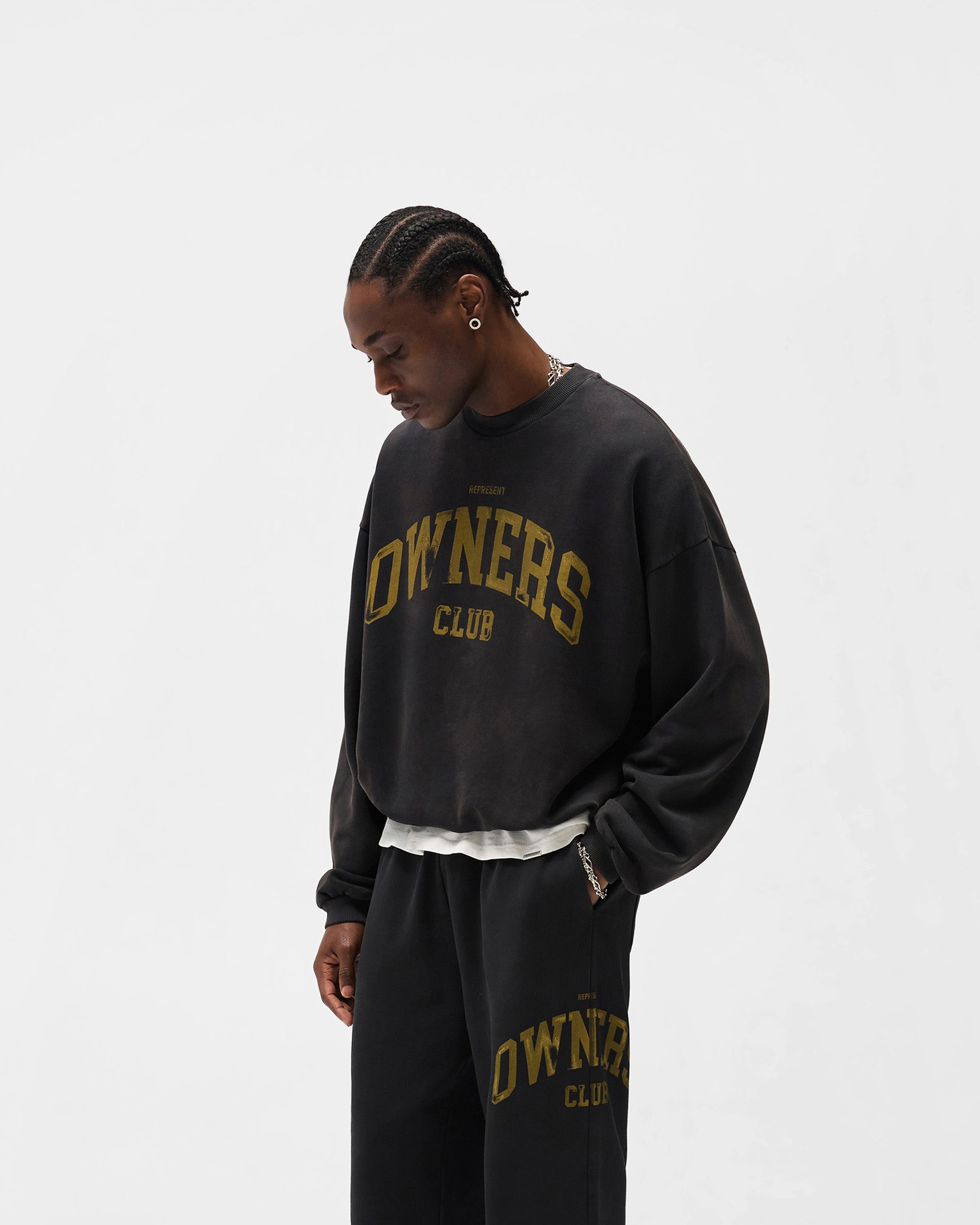 Represent Owners Club Sweater - Faded Black