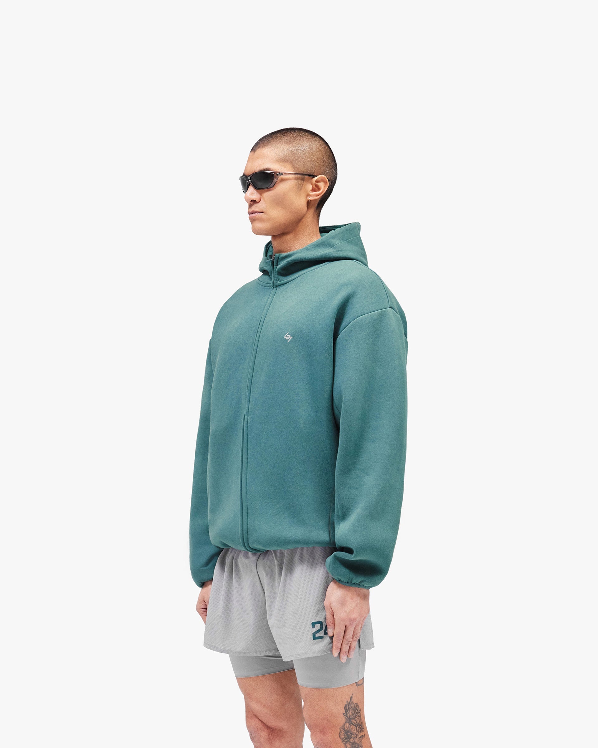 247 Form Zip Hoodie - Teal