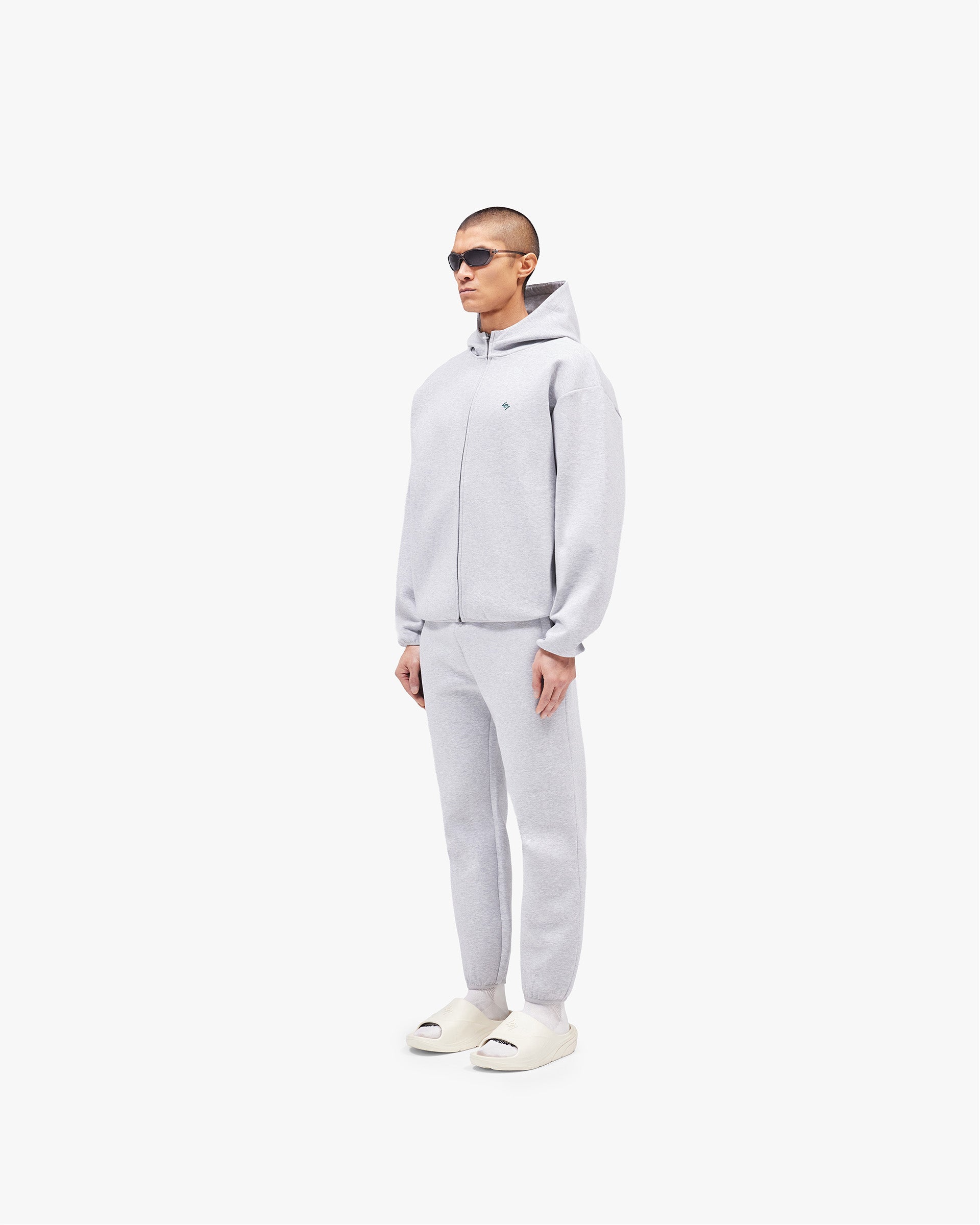 247 Form Zip Hoodie - Grey Marl