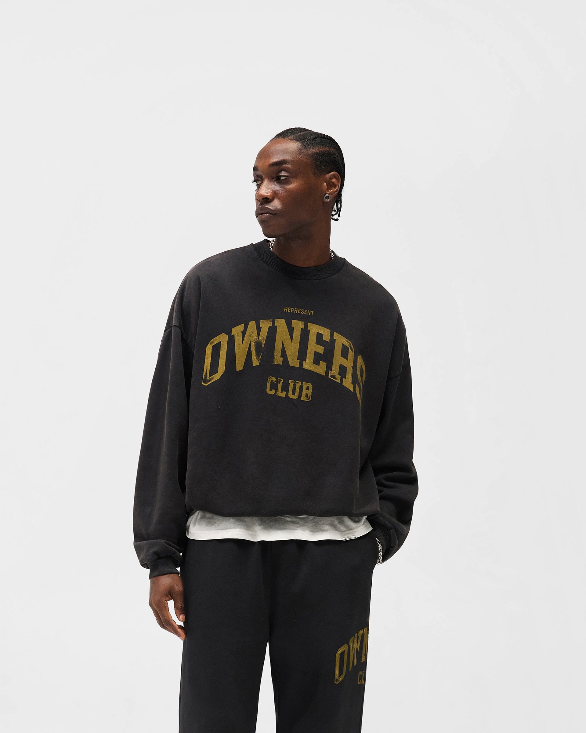 Represent Owners Club Sweater - Faded Black