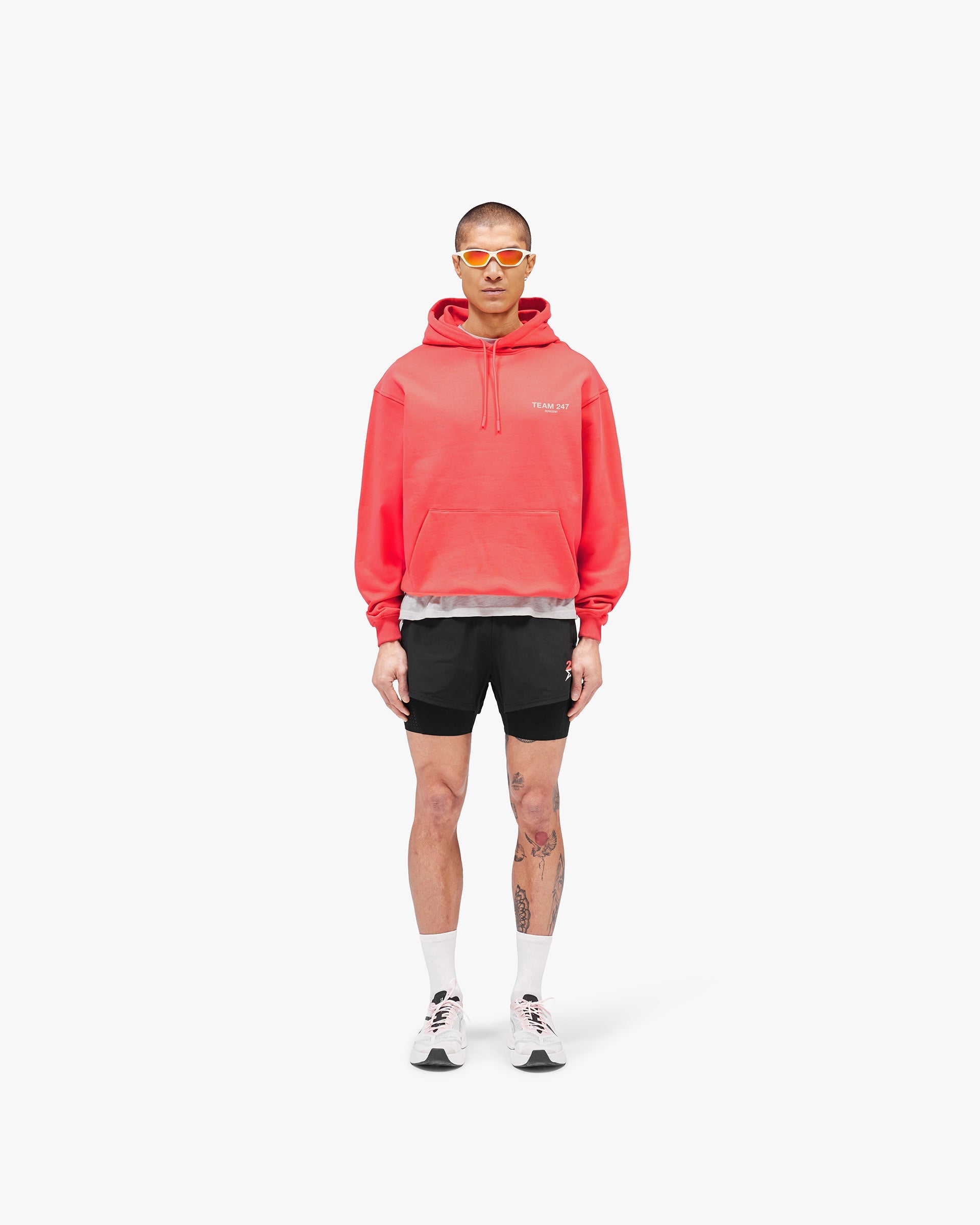 Team 247 Oversized Hoodie  - Racing Red