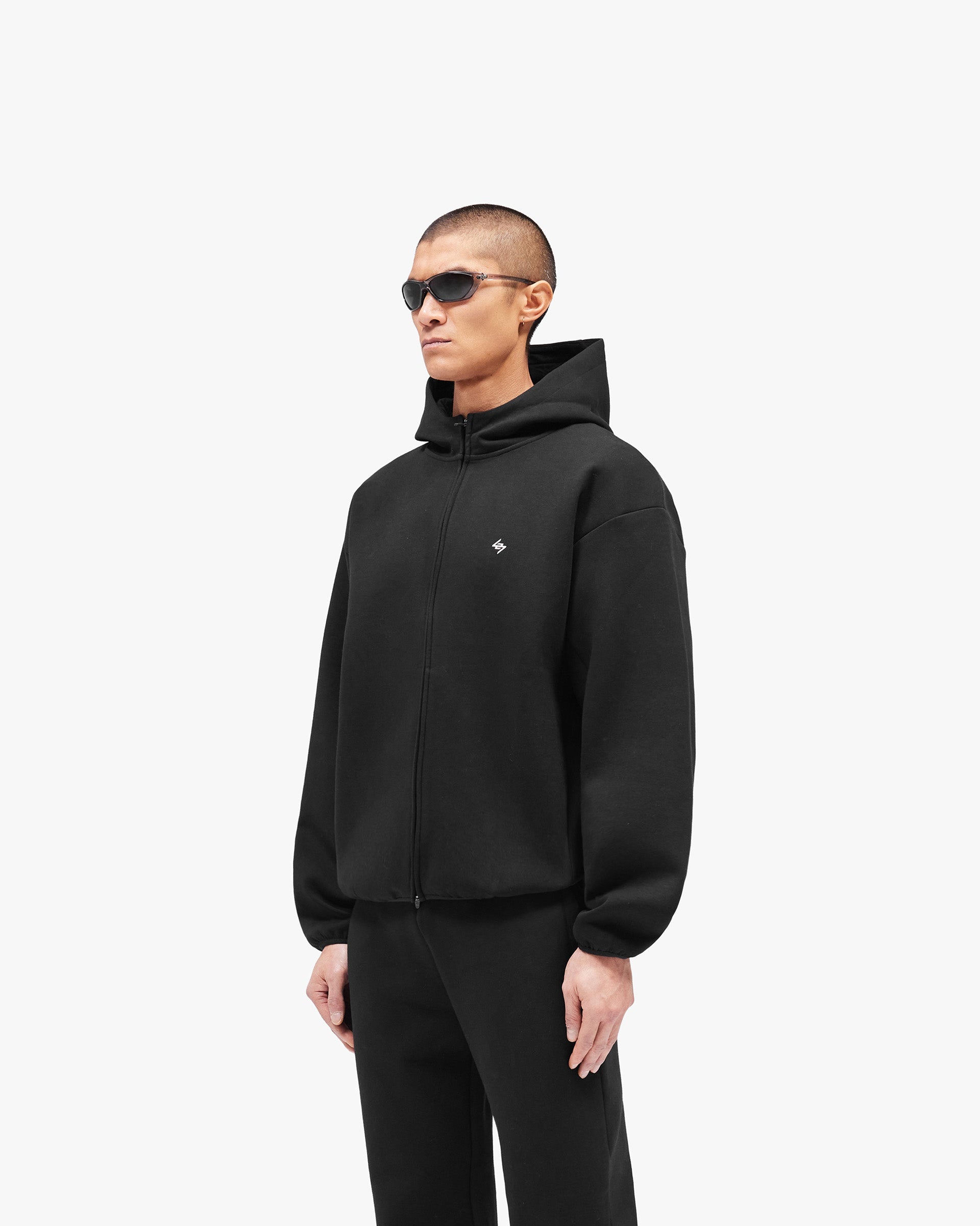 247 Form Zip Hoodie - Jet Black