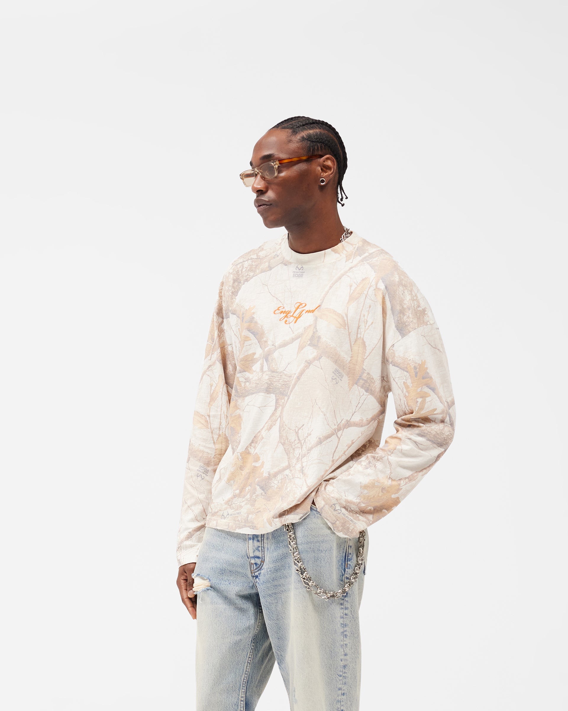EngLAnd Long Sleeve T-Shirt - Washed White Realtree®