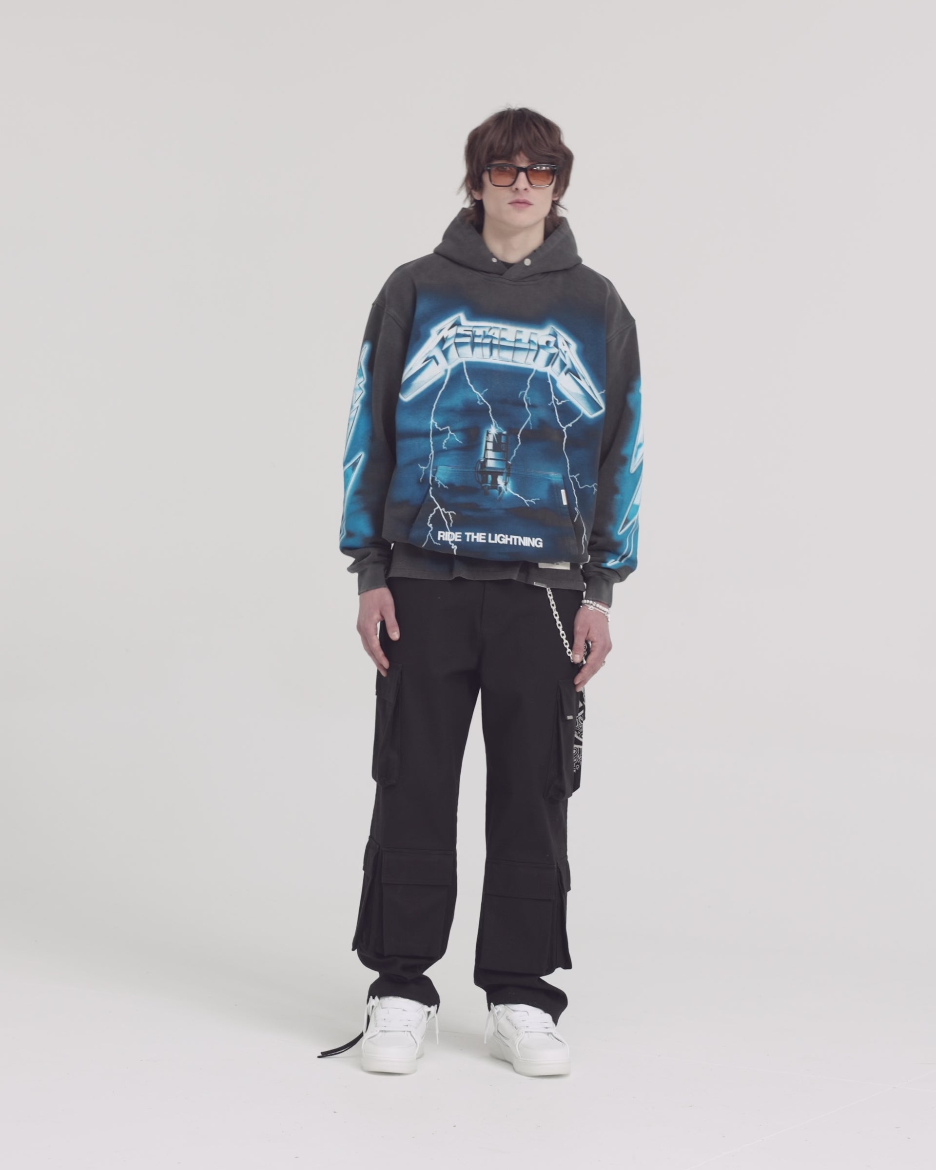 Metallica Ride The Lightning Hoodie Vintage Grey REPRESENT