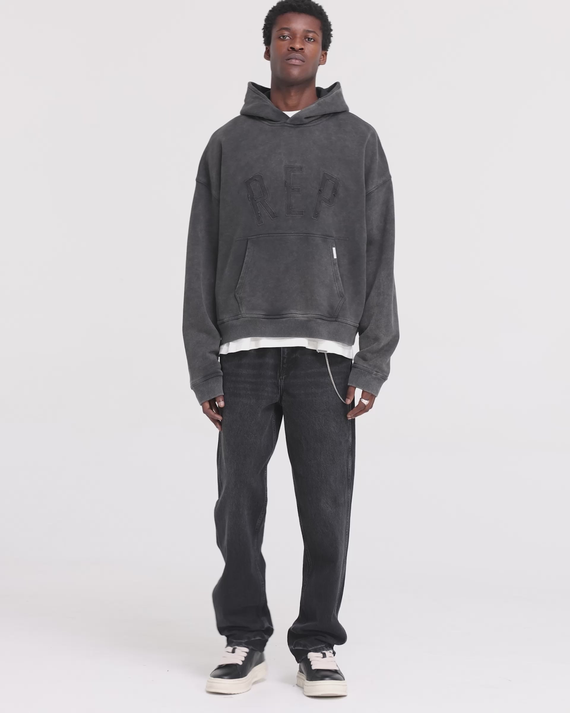 Rep Applique Hoodie | Vintage Black | REPRESENT