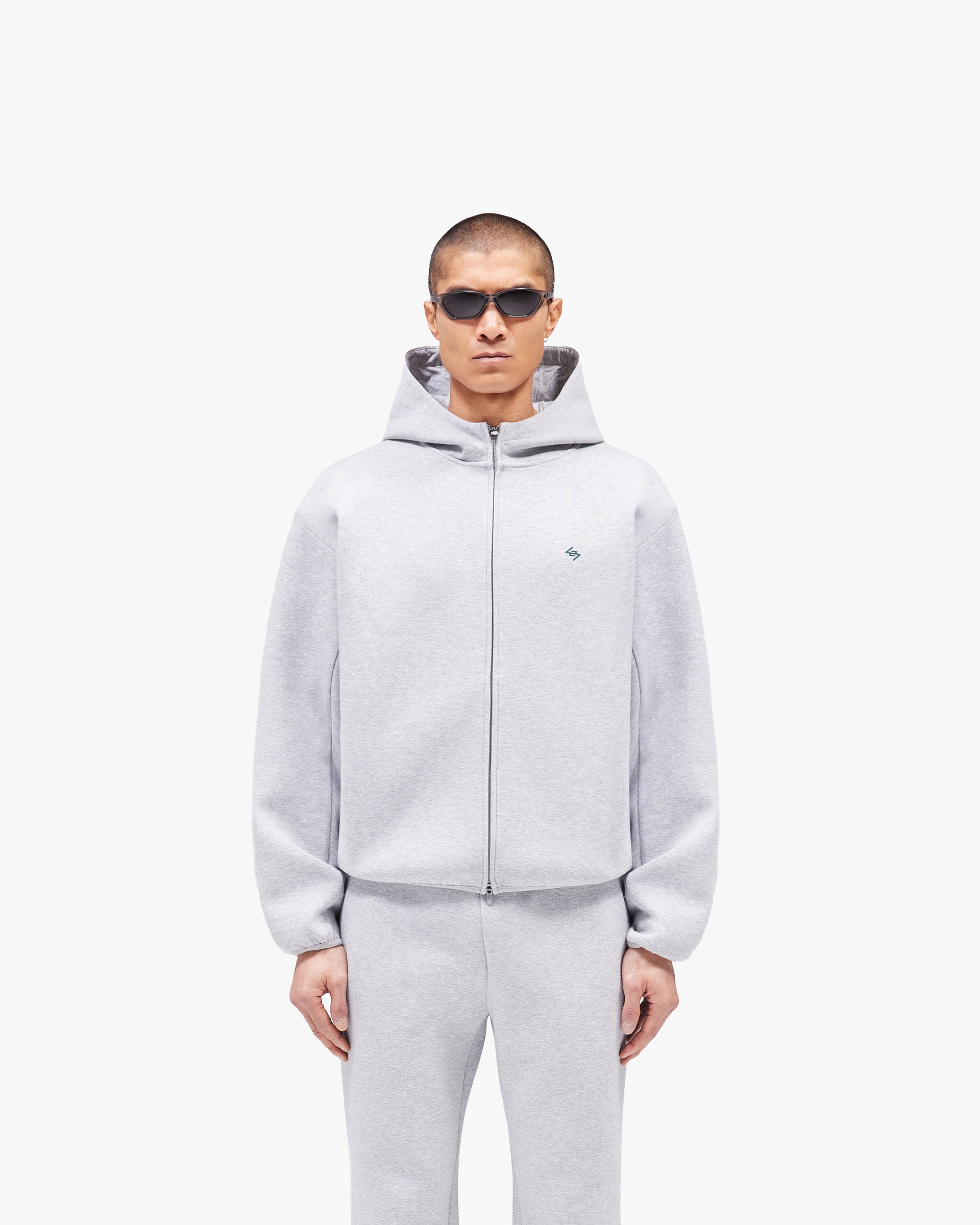 247 Form Zip Hoodie - Grey Marl