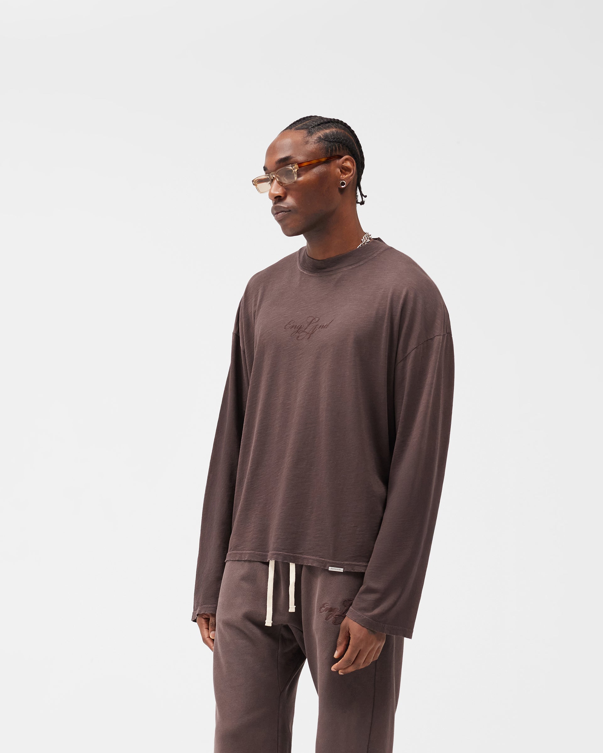 EngLAnd Long Sleeve T-Shirt - Washed Brown
